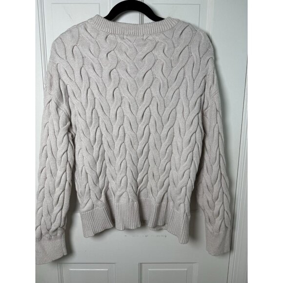 Philosophy Women’s Fisherman Cable Knit Cream Crewneck Sweater - Large - Picture 5 of 9
